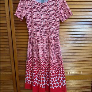 LuLaRoe Red and White Polka Dot Amelia Dress